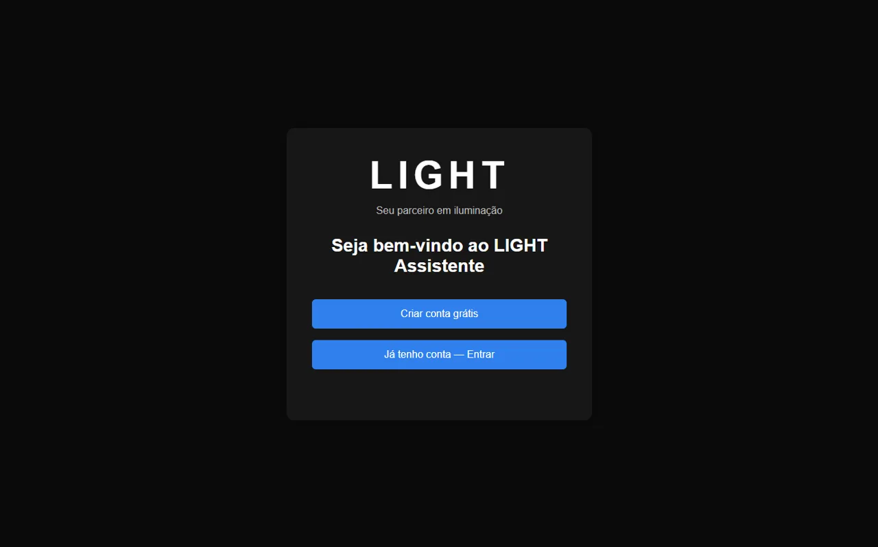Tela de login do LIGHT